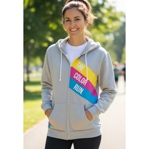 The Color Run Hooded Sweatshirt Gray Size L